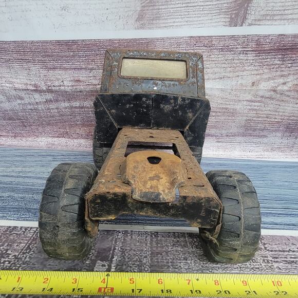 Vintage Tonka pressed steel large cabover semi parts/repair black/blue - Picture 7 of 9